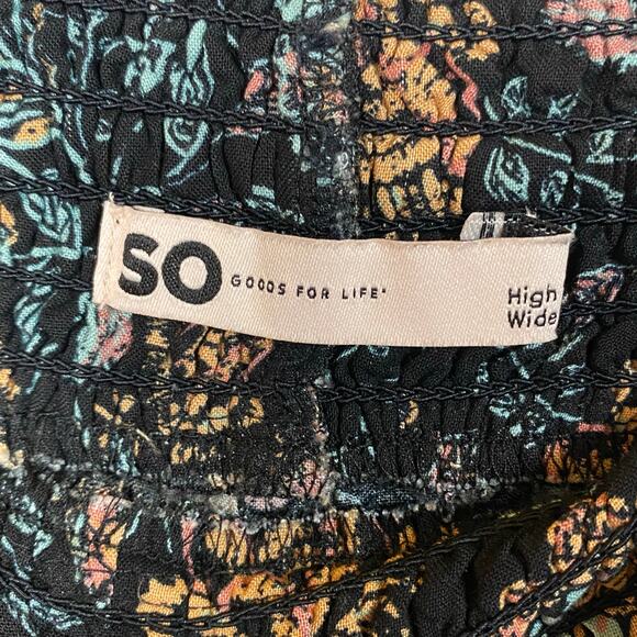Sonoma Goods For Life Black Floral Wide Leg Boho High Rise Pants Size Medium - Picture 8 of 12